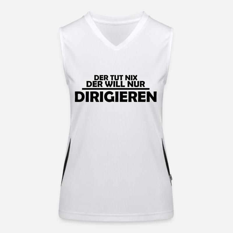 der tut nix der will nur dirigieren Funktionelles Kontrast-Tank Top für Frauen