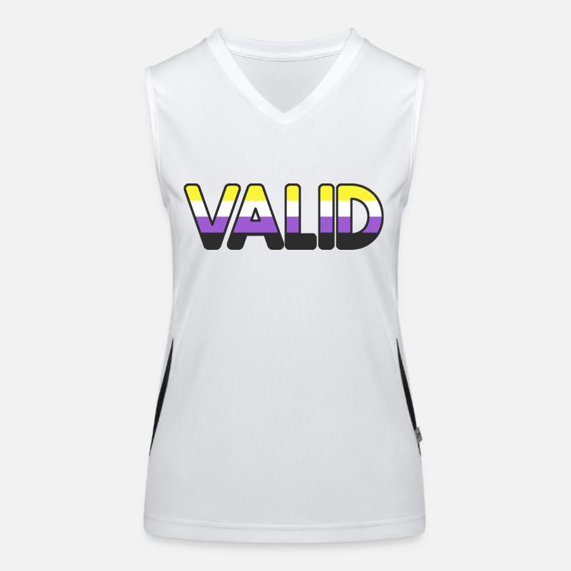 VALID enby: non-binary people are valid pride flag Women's Functional Contrast Tank Top