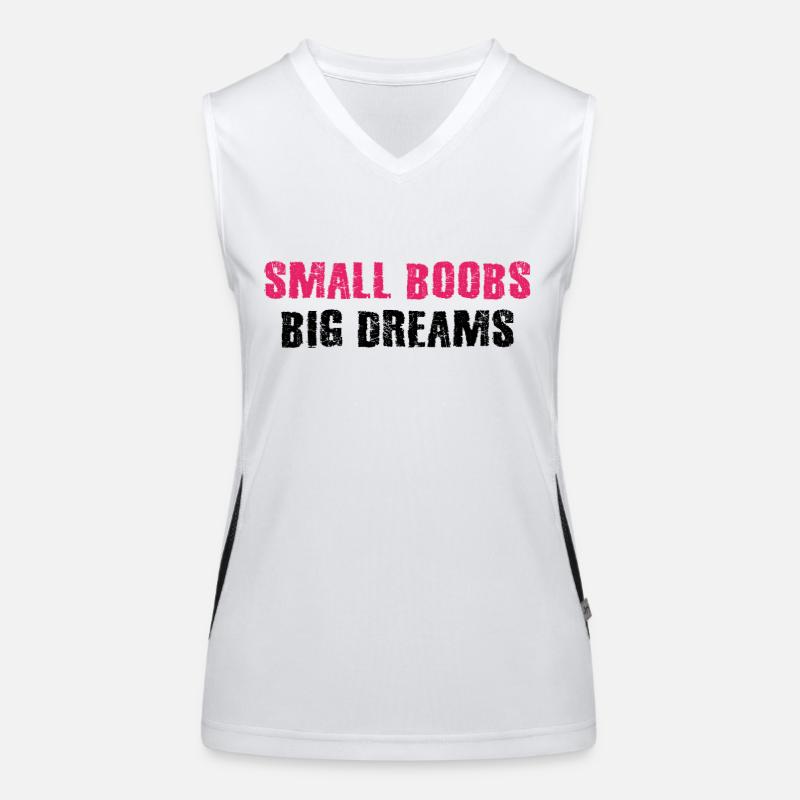 Kleine Titten große Träume Funktionelles Kontrast-Tank Top für Frauen