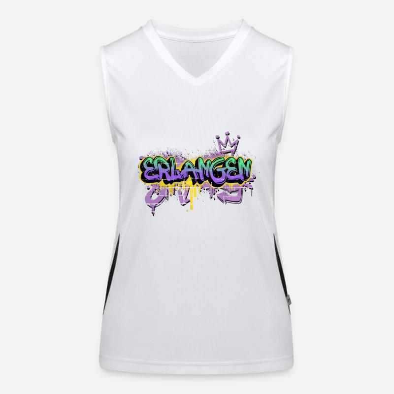 Erlangen Germany City Graffiti Spray Sprayer Women's Functional Contrast Tank Top