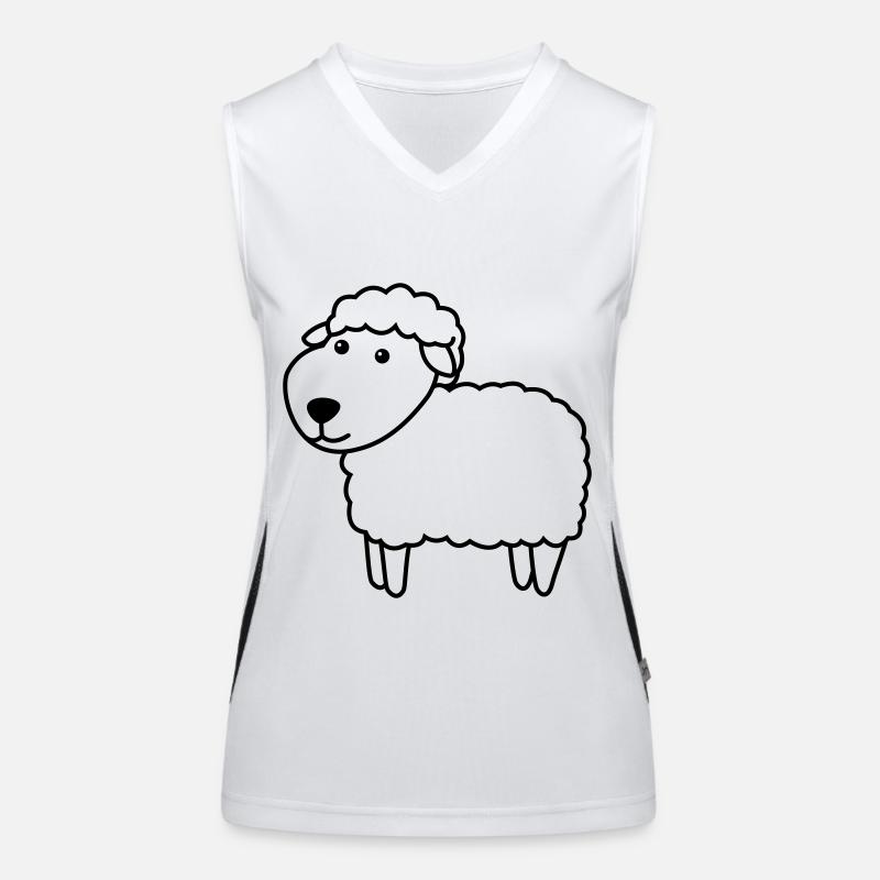 Sheep Comic Animal Women's Functional Contrast Tank Top