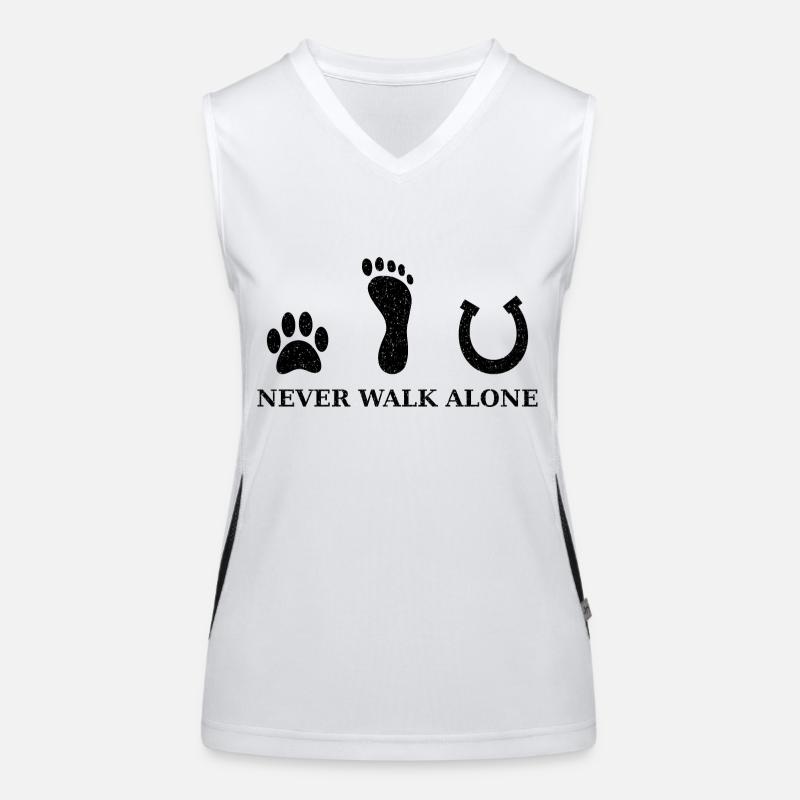 Never walk alone schwarz Funktionelles Kontrast-Tank Top für Frauen