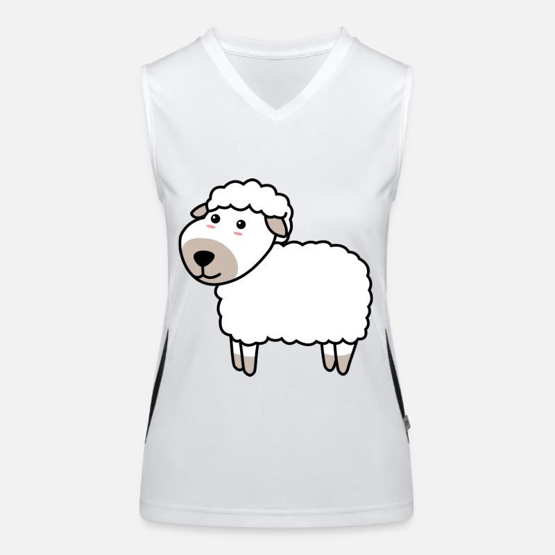 Schaf Comic Tier Funktionelles Kontrast-Tank Top für Frauen