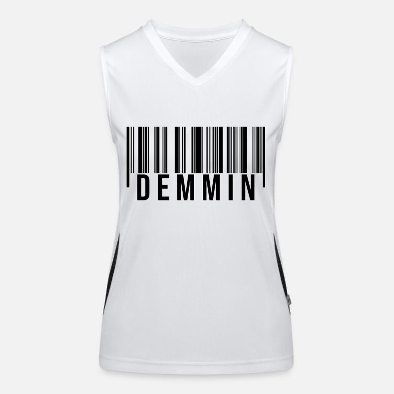 Demmin Strichcode Funktionelles Kontrast-Tank Top für Frauen