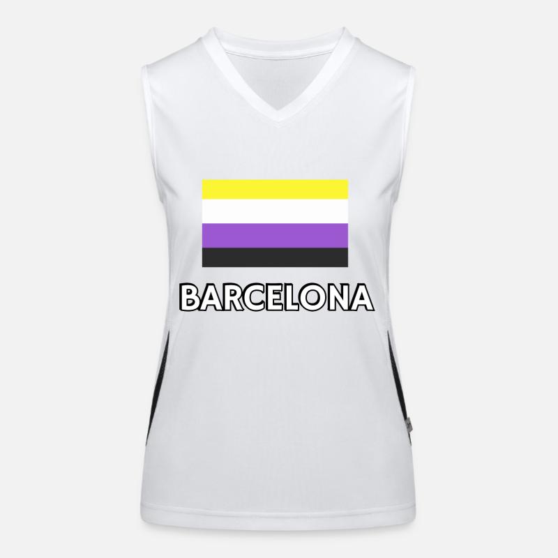 Non binary Pride Flag Barcelona Women's Functional Contrast Tank Top