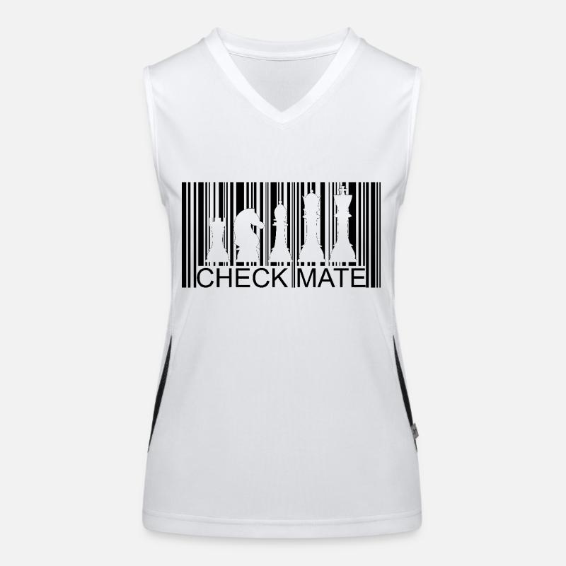 Barcode Schach Figuren Funktionelles Kontrast-Tank Top für Frauen