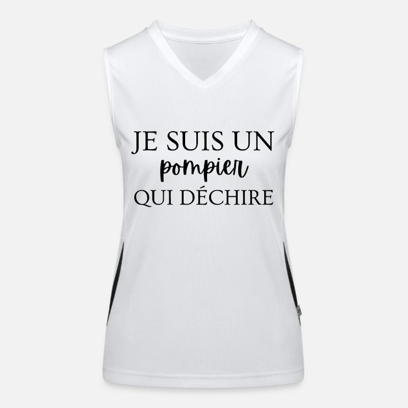 Ich bin ein Feuerwehrmann, der rockt Funktionelles Kontrast-Tank Top für Frauen