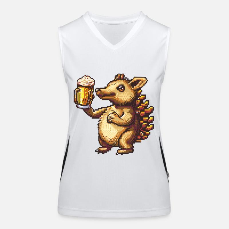 Gürteltier Pixel Bier Funktionelles Kontrast-Tank Top für Frauen