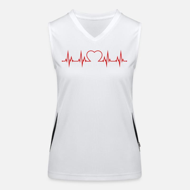 Herzschlag EKG  Funktionelles Kontrast-Tank Top für Frauen