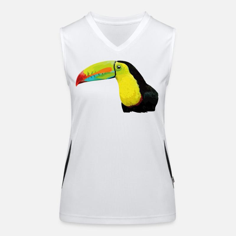 Toucan à bec vert Débardeur respirant contrasté Femme