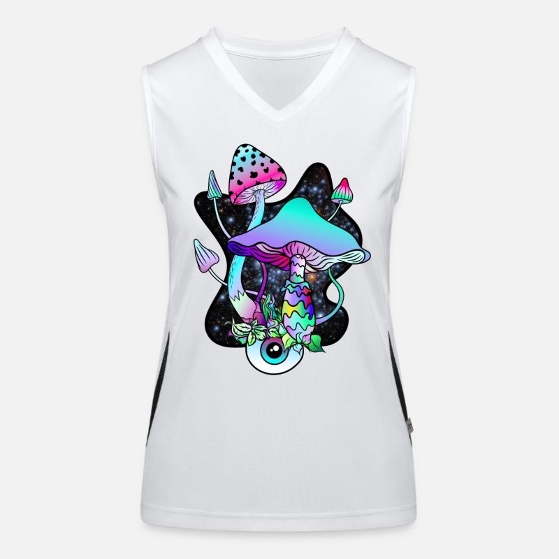 Magic Mushroom Eye Psychedelic Pilzkunst Funktionelles Kontrast-Tank Top für Frauen
