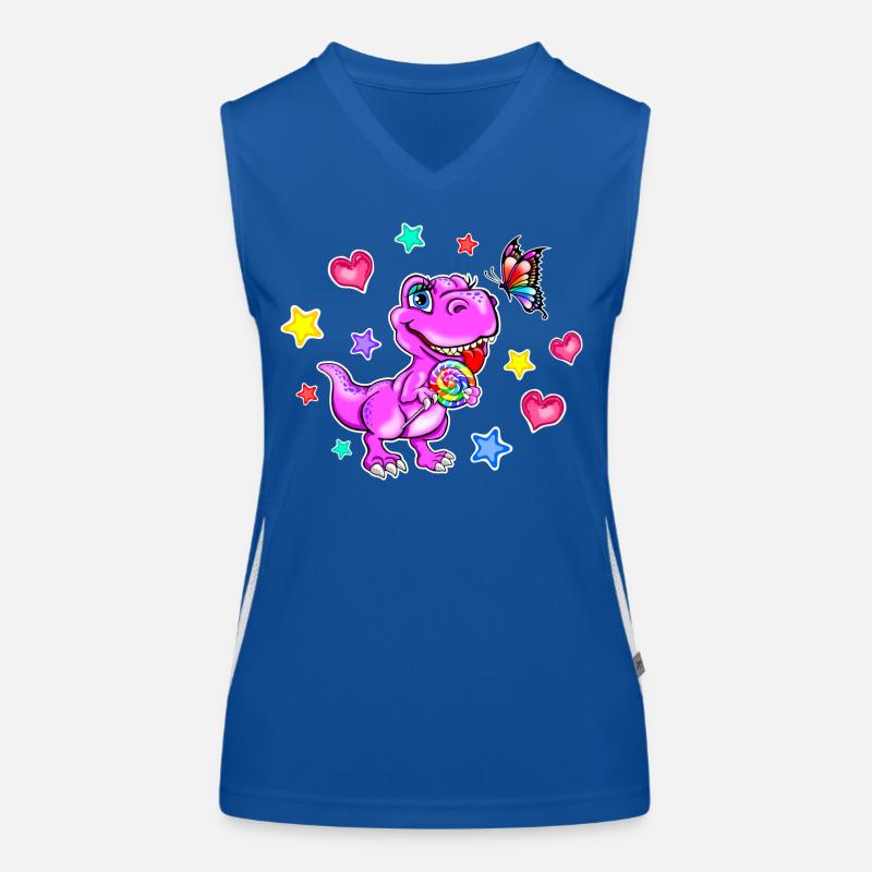rosa Dinosaurier - Dinosaurier Mädchen Funktionelles Kontrast-Tank Top für Frauen