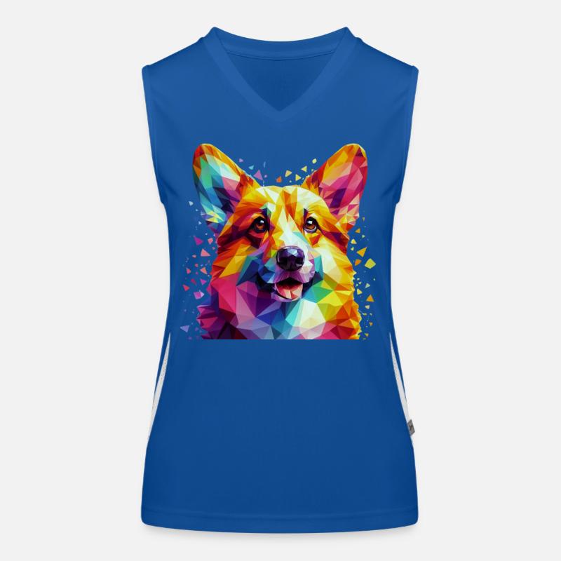 Muselière géométrique moderne du chien : corgi Débardeur respirant contrasté Femme