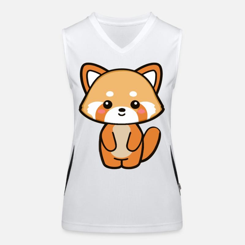 Kawaii Red Panda Cartoon Women's Functional Contrast Tank Top
