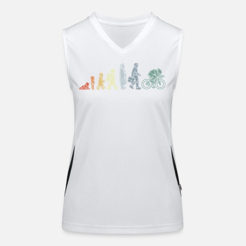 Radfahrer Evolution Funktionelles Kontrast-Tank Top für Frauen