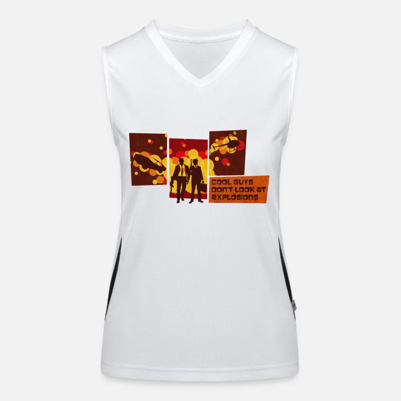 Cool Guys Don’t Look at Explosions Funktionelles Kontrast-Tank Top für Frauen