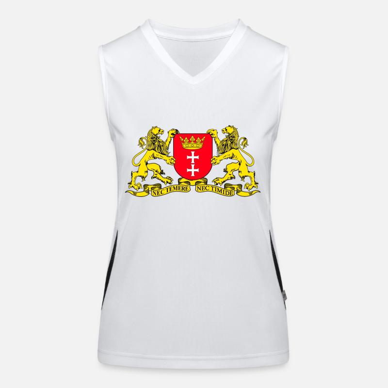 Wappen von Danzig Funktionelles Kontrast-Tank Top für Frauen