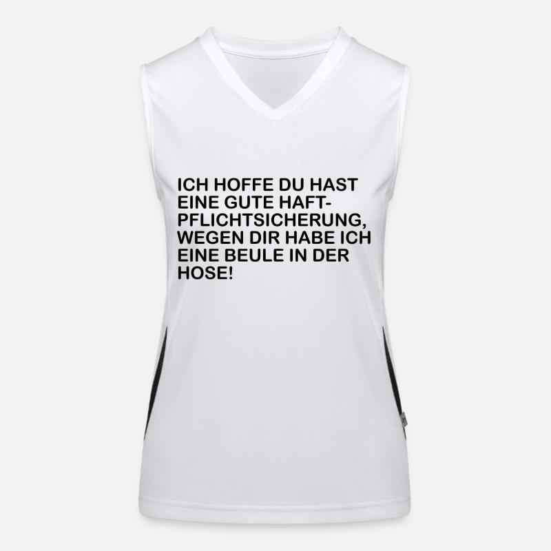 Ich hoffe du hast eine Haftpfllichtversicherung Funktionelles Kontrast-Tank Top für Frauen
