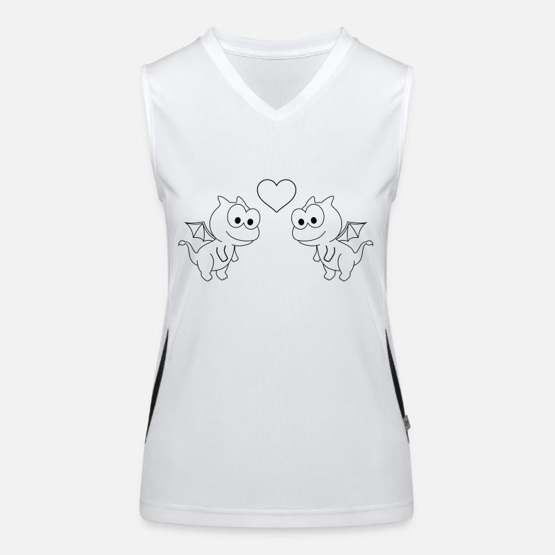 Drache Comic Paar liebe Funktionelles Kontrast-Tank Top für Frauen