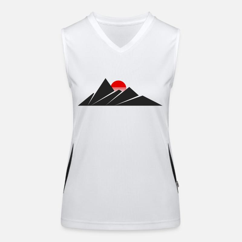 Berge Sonne Funktionelles Kontrast-Tank Top für Frauen