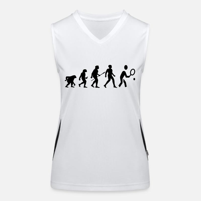Cooles „Evolution Tennis Shirt“ Design Funktionelles Kontrast-Tank Top für Frauen