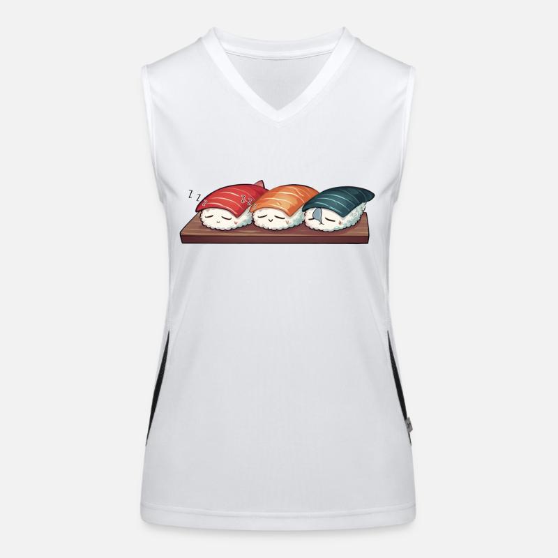 Sleeping Sushi Funktionelles Kontrast-Tank Top für Frauen