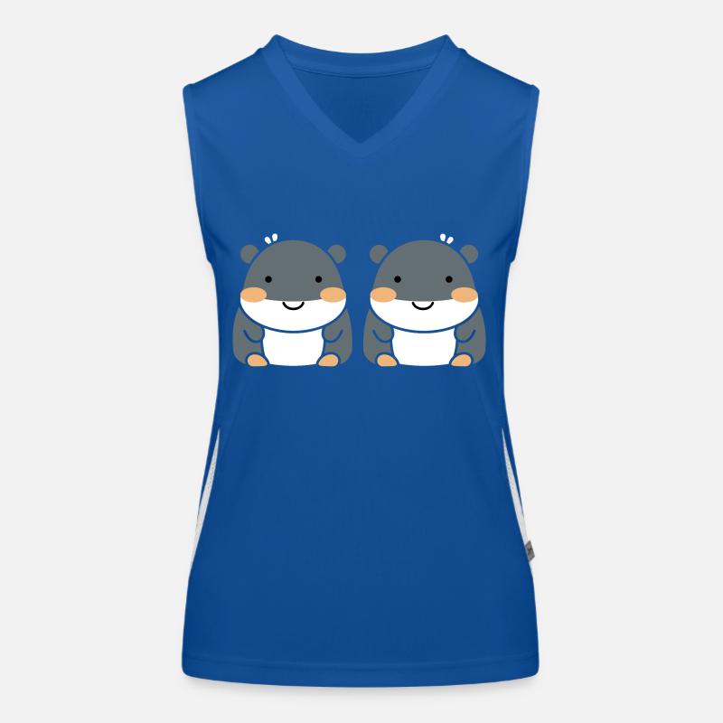 Liebe kleine Nilpferde Funktionelles Kontrast-Tank Top für Frauen