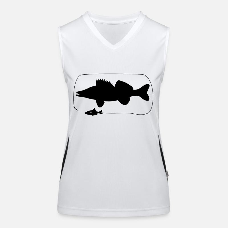 Zander mit Naturköder Funktionelles Kontrast-Tank Top für Frauen
