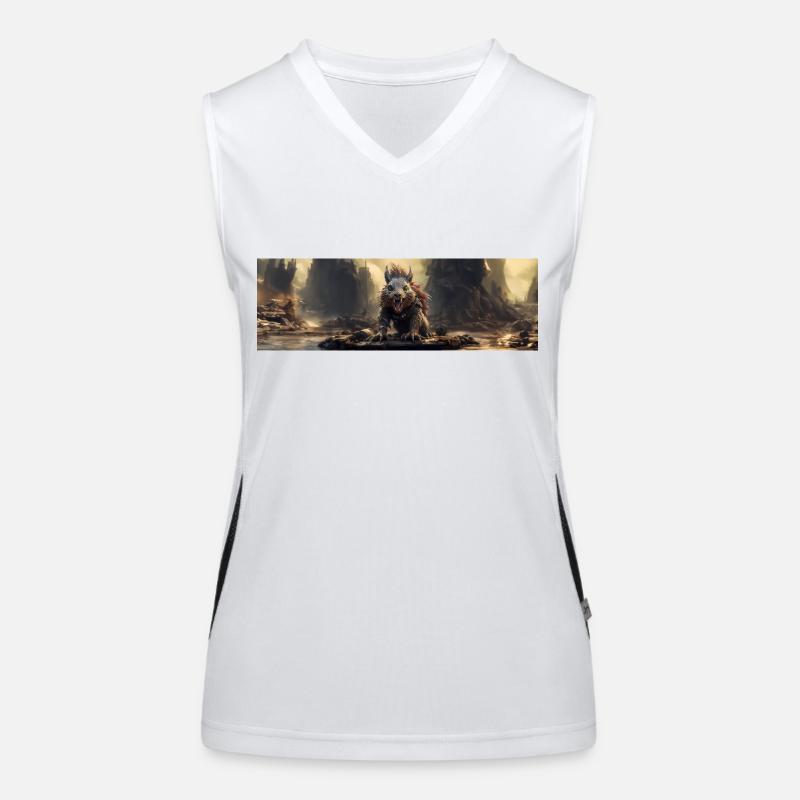 apocalypse world after mankind giant squirrel Women's Functional Contrast Tank Top