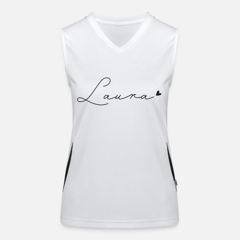 Name Laura Funktionelles Kontrast-Tank Top für Frauen