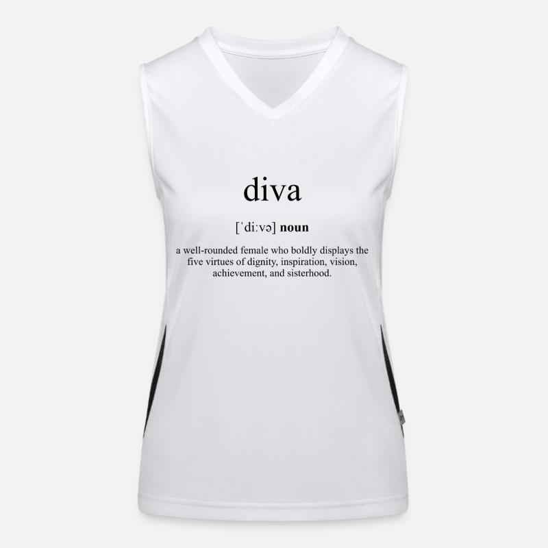Diva Definition Dictionary Funktionelles Kontrast-Tank Top für Frauen