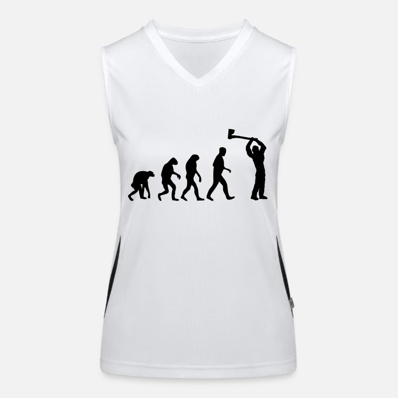 holzfäller evolution Funktionelles Kontrast-Tank Top für Frauen