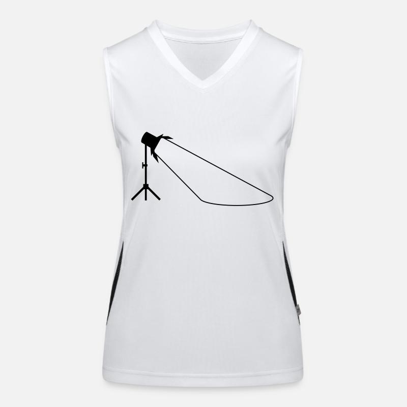 Headlights on stand with light cone monochrome Women's Functional Contrast Tank Top