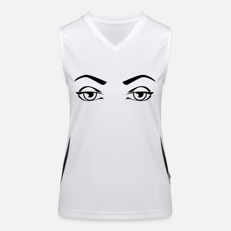 tired eyes Women's Functional Contrast Tank Top