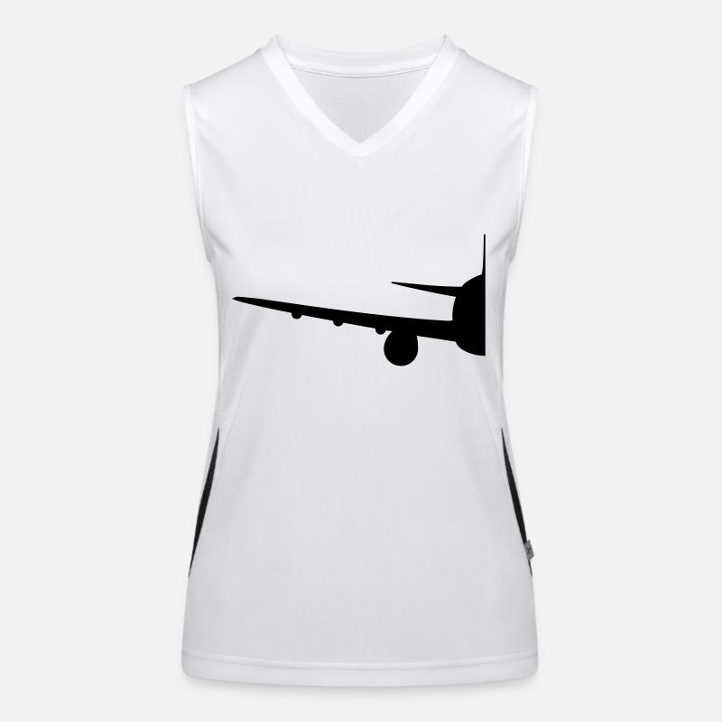hälfte halb halbes geteilt vorne front flugzeug fl Funktionelles Kontrast-Tank Top für Frauen