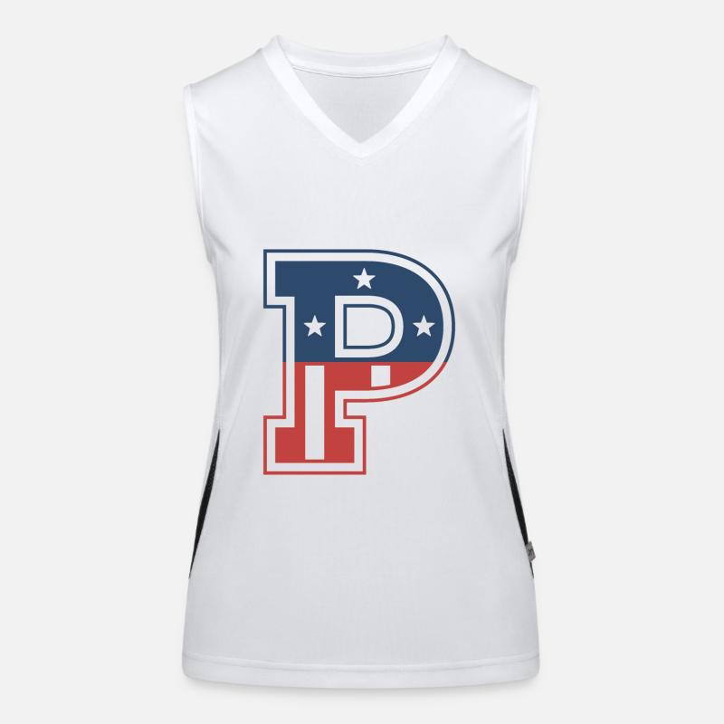 Letter P USA Women's Functional Contrast Tank Top