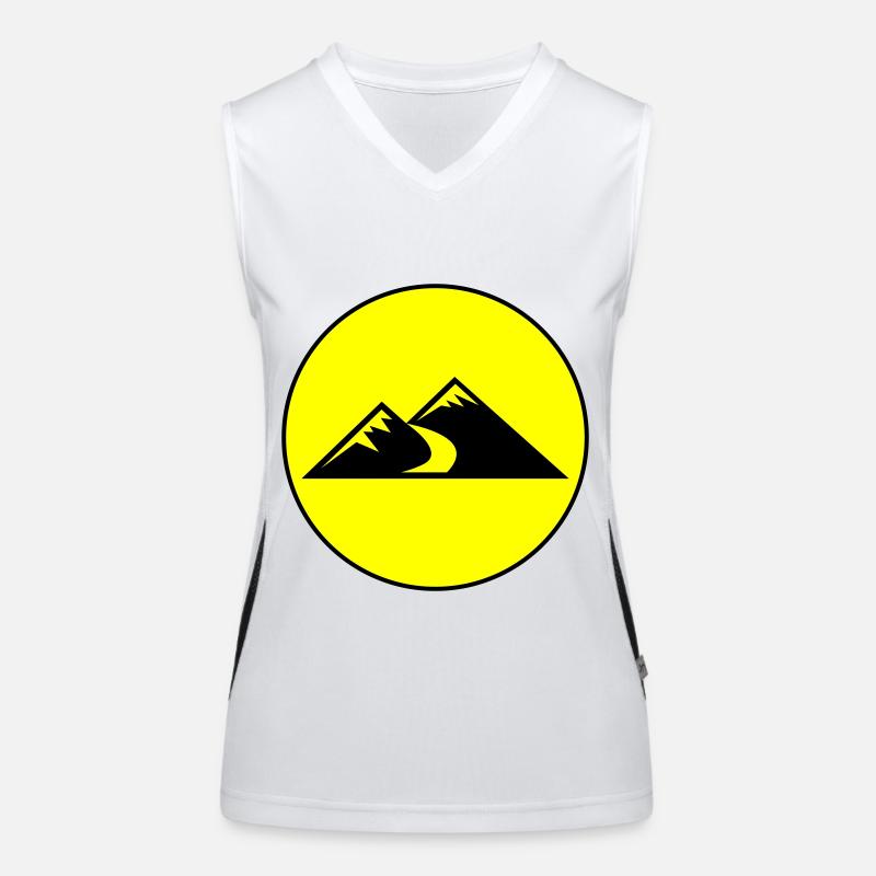 Berge Icon Kreis Funktionelles Kontrast-Tank Top für Frauen
