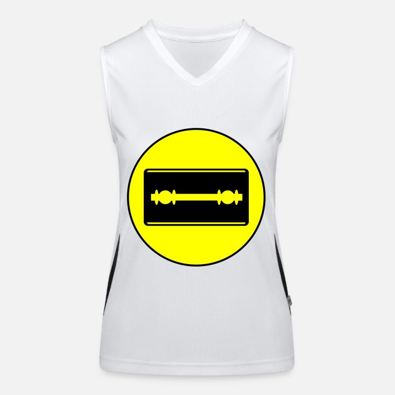 Razor Blade Icon Circle Women's Functional Contrast Tank Top