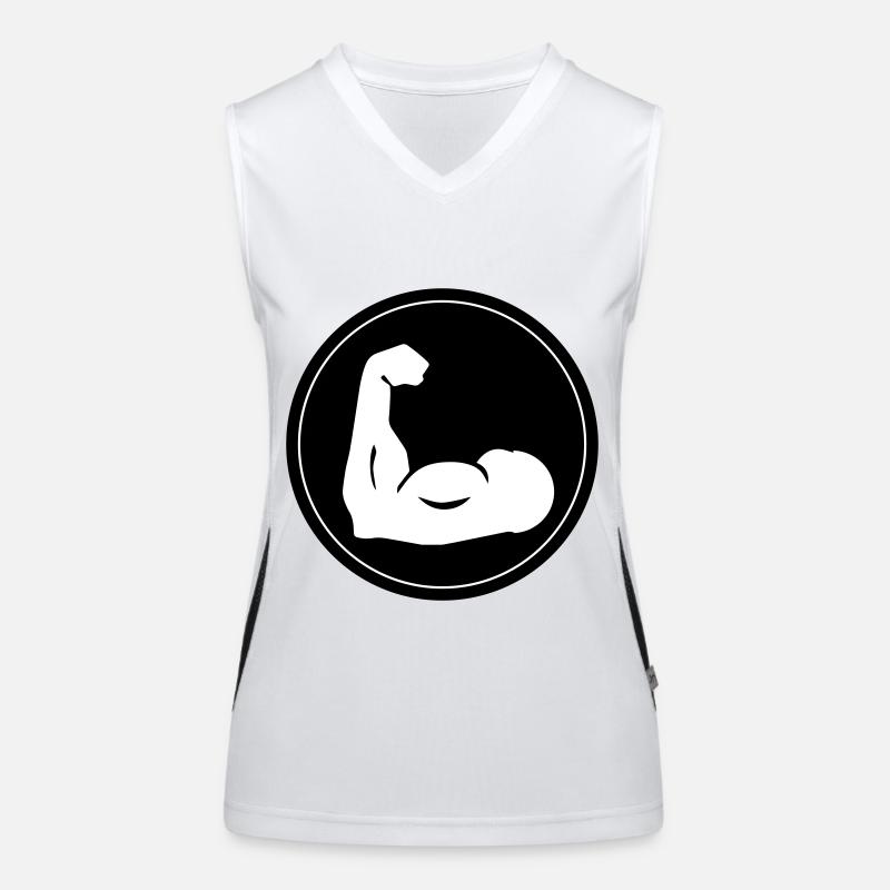 Muscles dumbbell icon Women's Functional Contrast Tank Top