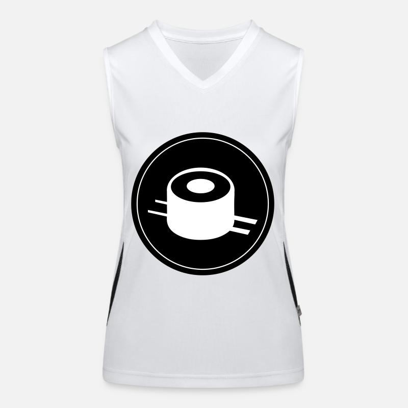 Sushi icon circle Women's Functional Contrast Tank Top