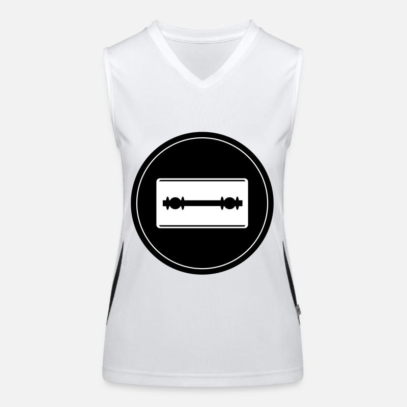 Razor Blade Icon Circle Women's Functional Contrast Tank Top