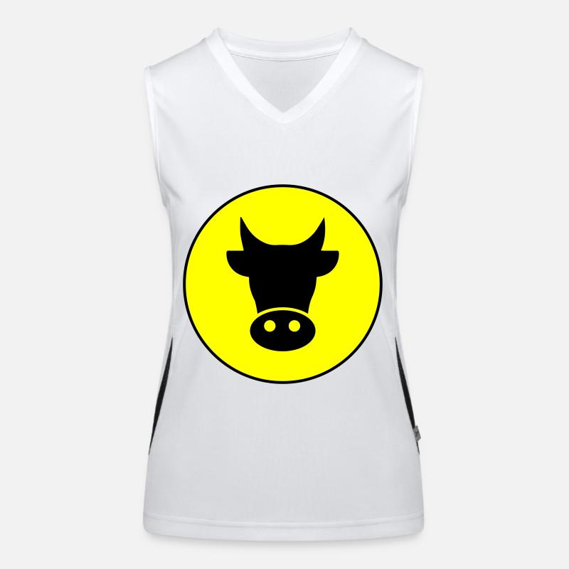 Kuh Kopf Funktionelles Kontrast-Tank Top für Frauen