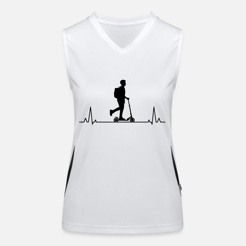Electric Scooter Driver E-Scooter Heartbeat Pulse Women's Functional Contrast Tank Top