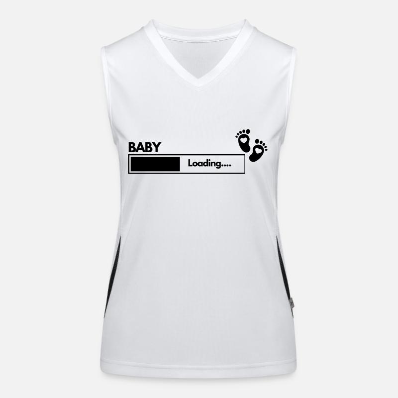 Witziger Spruch Baby Loading Funktionelles Kontrast-Tank Top für Frauen