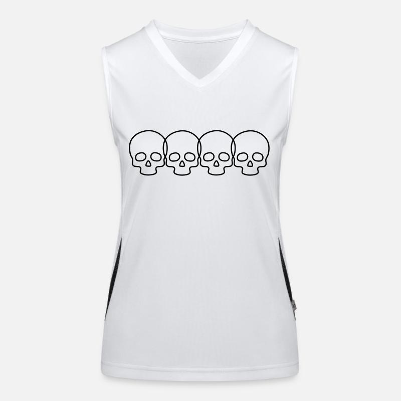 Totenkopf 4 Ringe Funktionelles Kontrast-Tank Top für Frauen