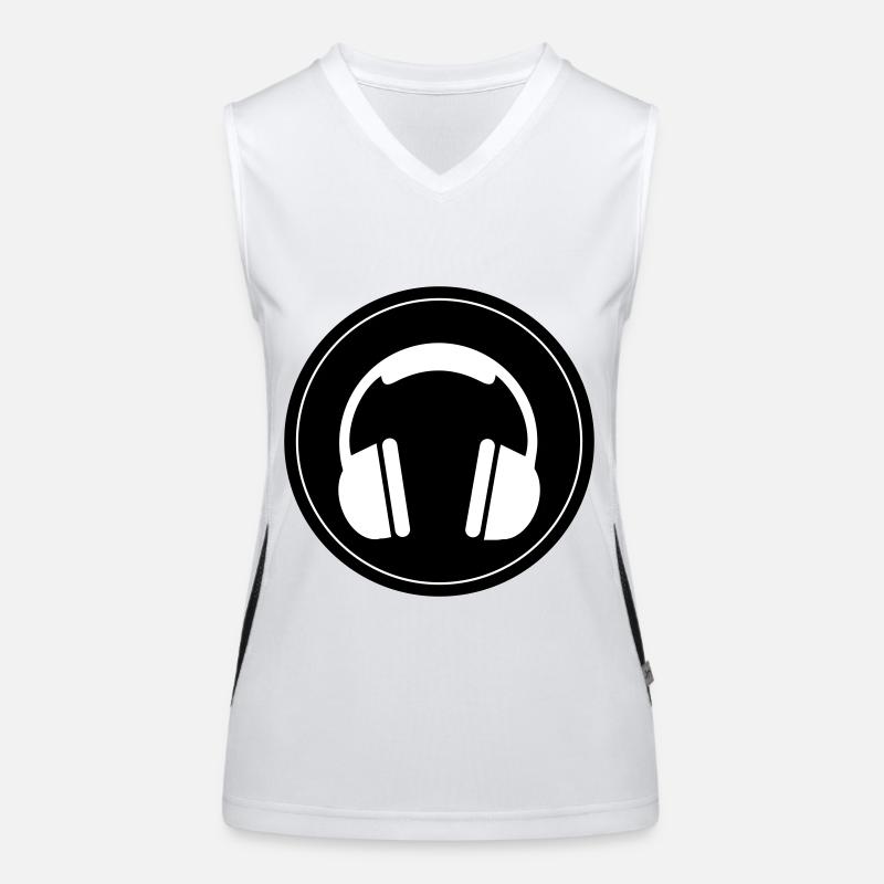 Kopfhörer Symbol Funktionelles Kontrast-Tank Top für Frauen
