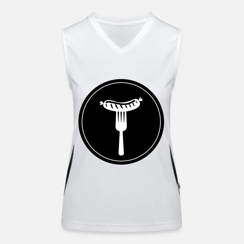 Bratwurst meat icon Women's Functional Contrast Tank Top