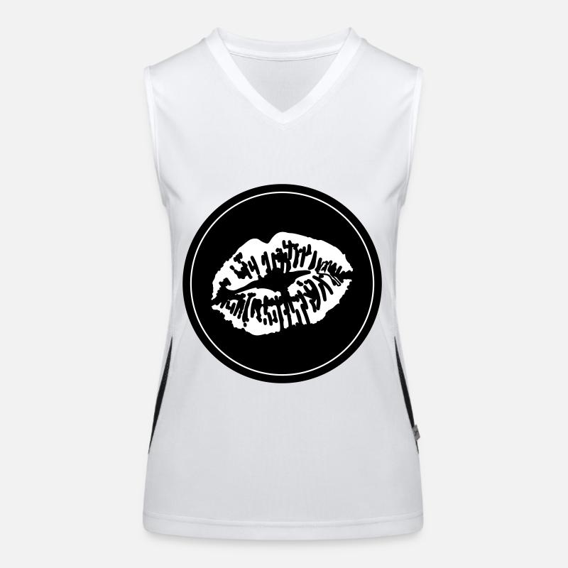 Lips Mouth Women's Functional Contrast Tank Top