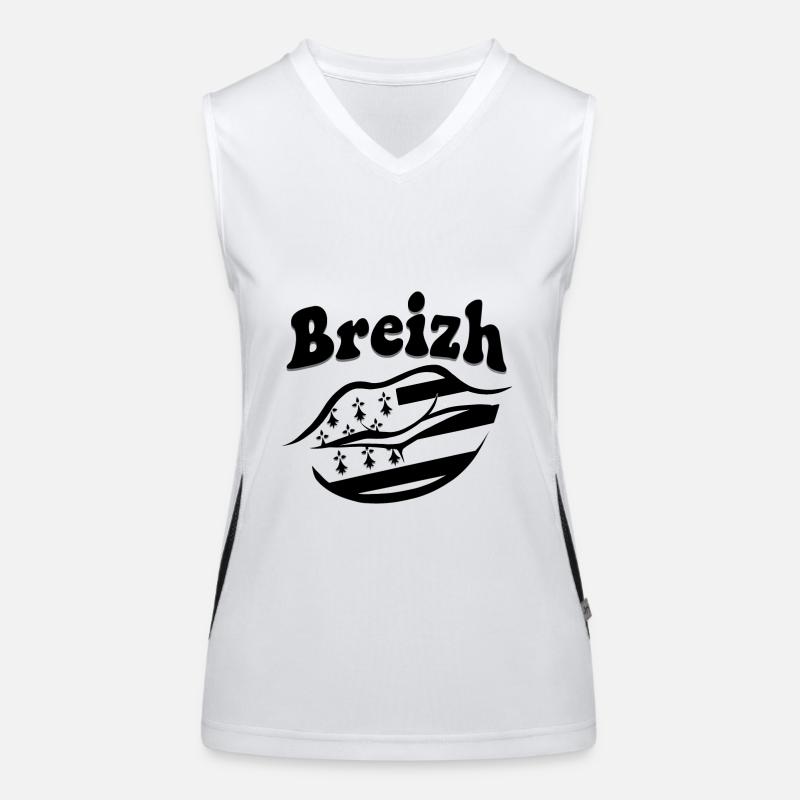 Breizh Bretagne design drapeau bouche Débardeur respirant contrasté Femme