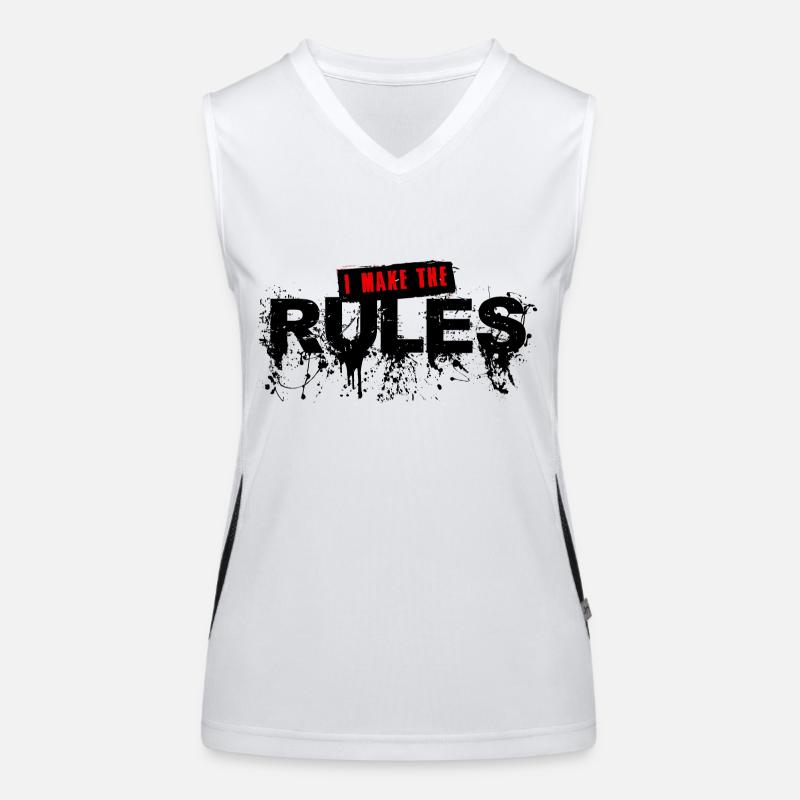 I make the rules panel text slogan quote 20 Women's Functional Contrast Tank Top